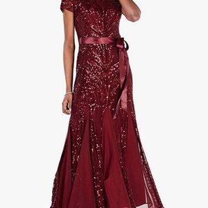 Elegant Red Sequin Prom Dress Size 14 R&M Richards
Or Mother of the Bride Gown